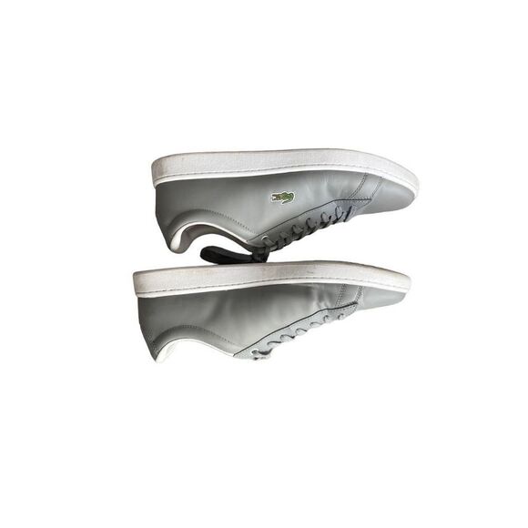 Lacoste Men's Gray Hydez Leather Padded Collar Sneakers Size 10 - Picture 13 of 16
